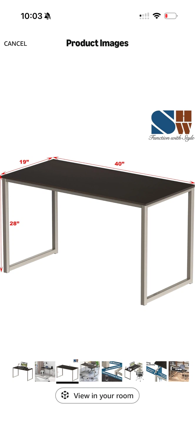 Dark Brown Desk with Silver Frame - photo 2