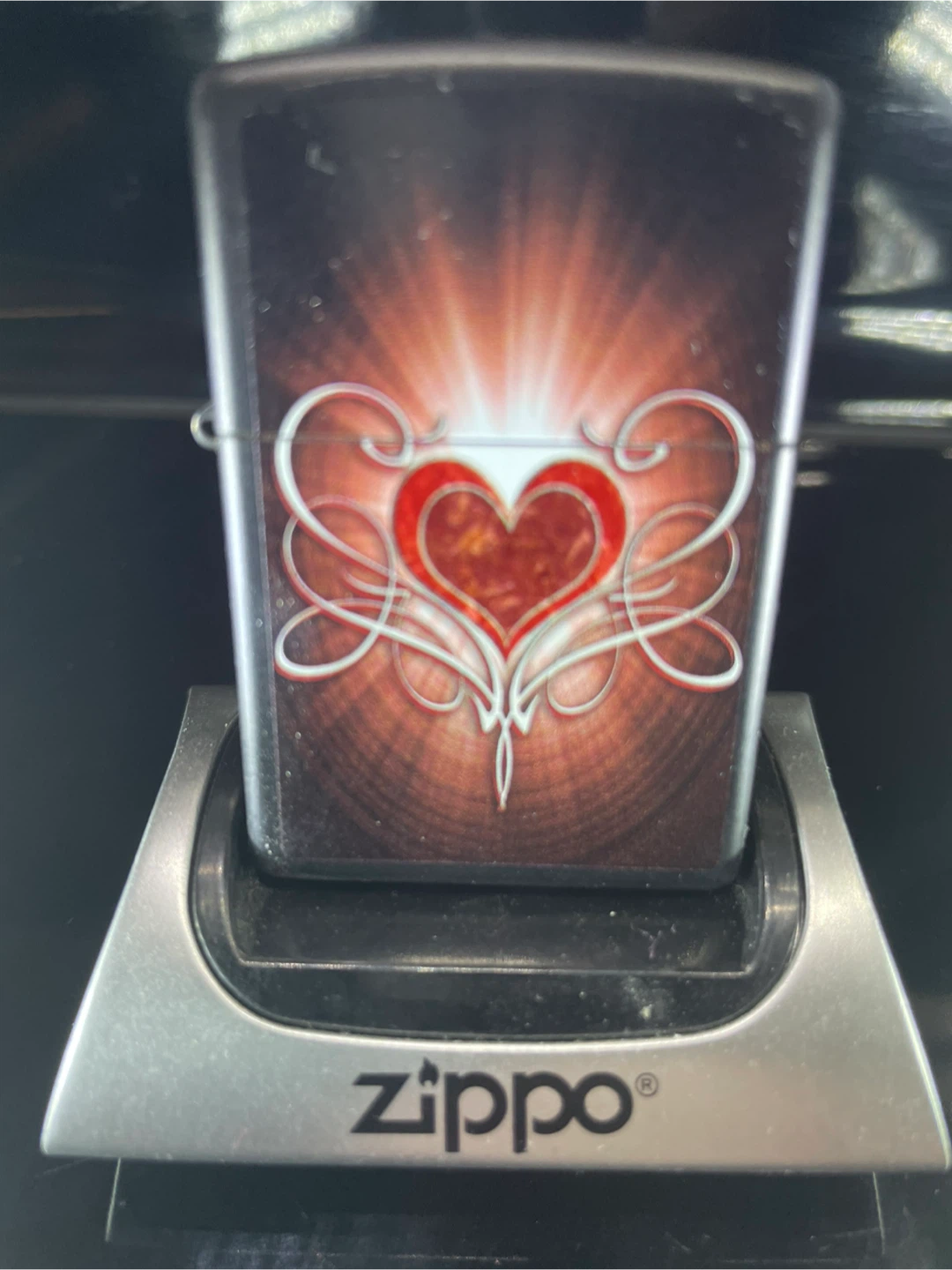 Zippo Lighter with Heart Design