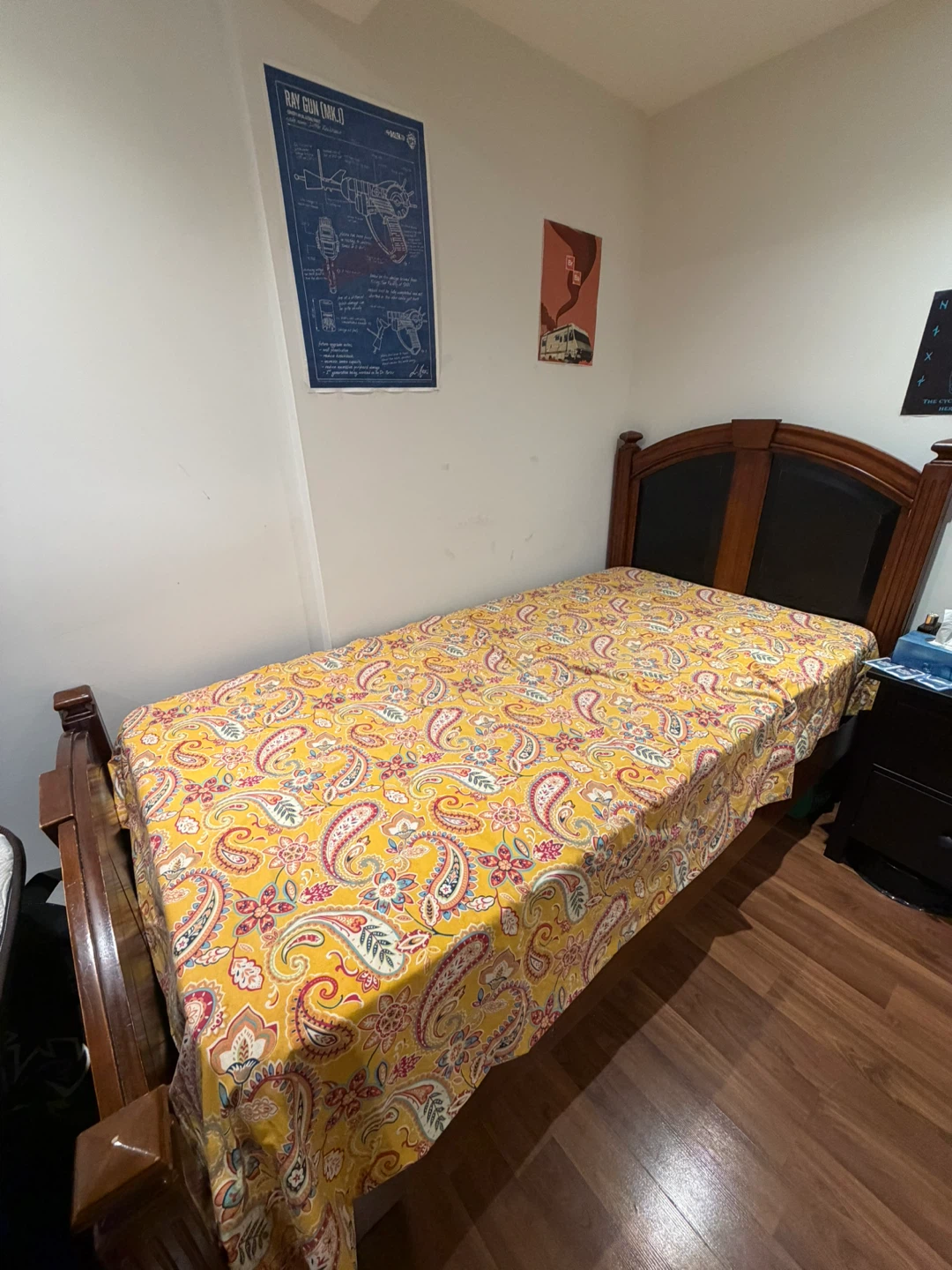 Real Wooden Bed Frame with Dark Insert