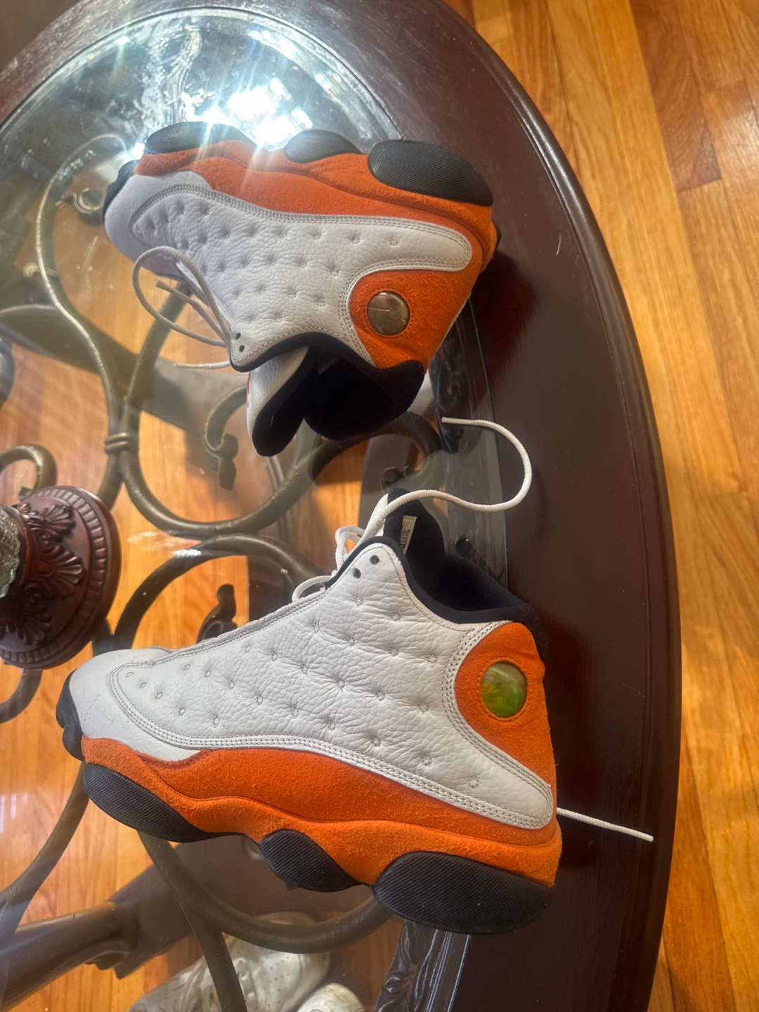 Air Jordan 13 Retro Orange White Kids Shoes - photo 5