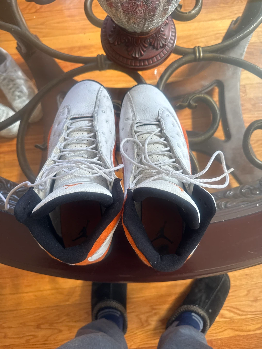 Air Jordan 13 Retro Orange White Kids Shoes - photo 2