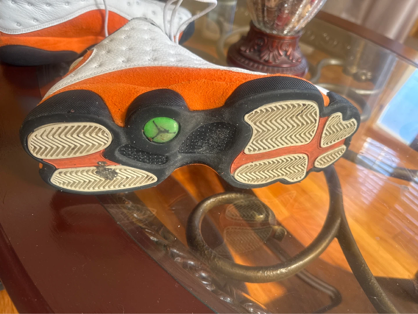 Air Jordan 13 Retro Orange White Kids Shoes - photo 4