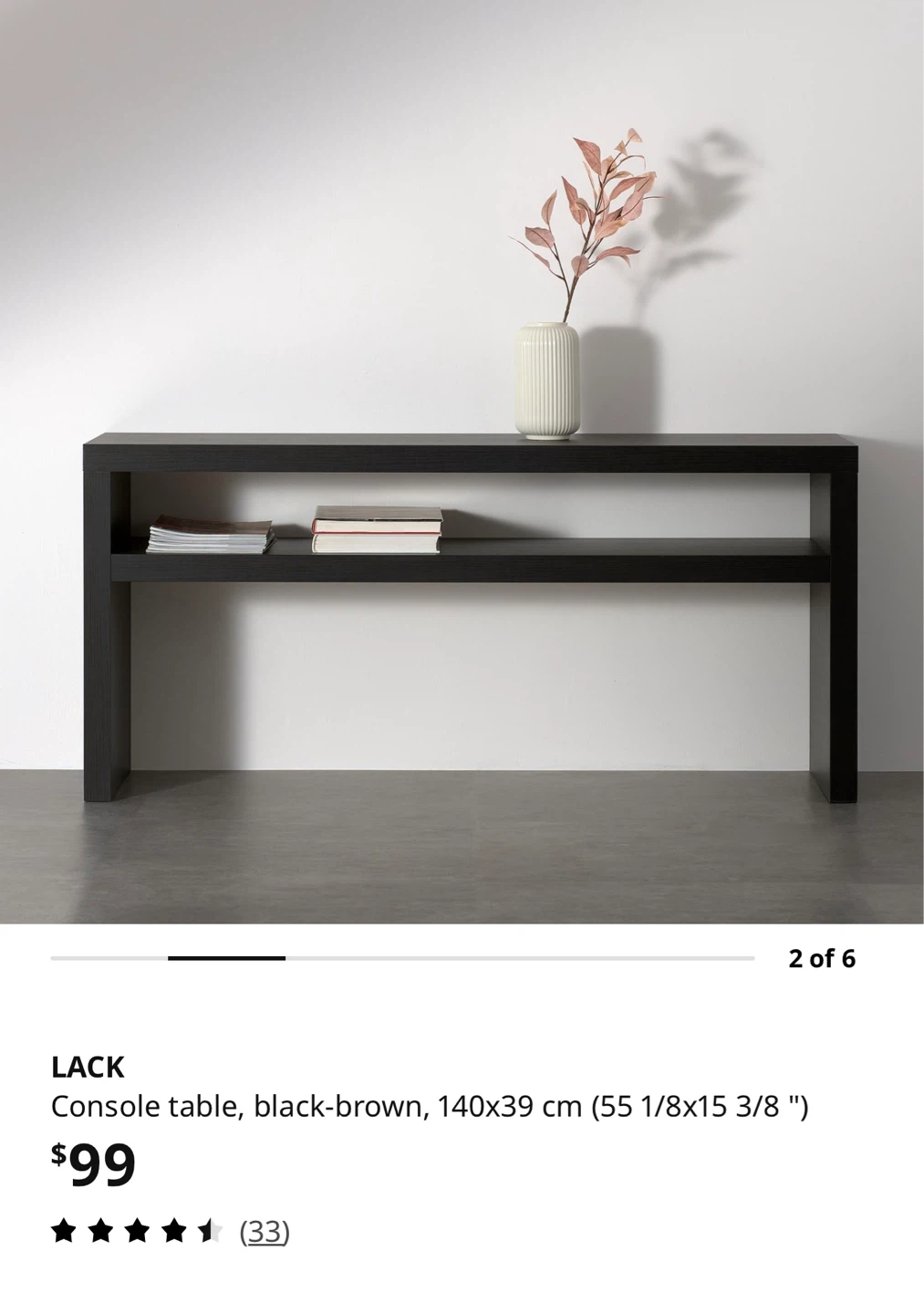 IKEA LACK Console Table - Black-Brown