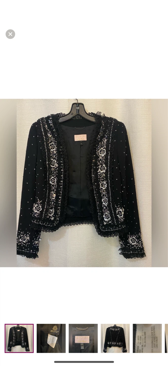 Escada Beaded Black Jacket