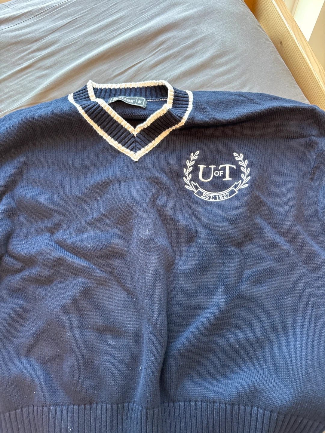 Blue V-Neck U of T Sweater