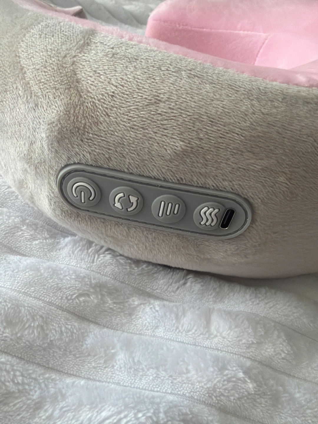 Pink and Grey Neck Pillow with Massage Function - photo 2