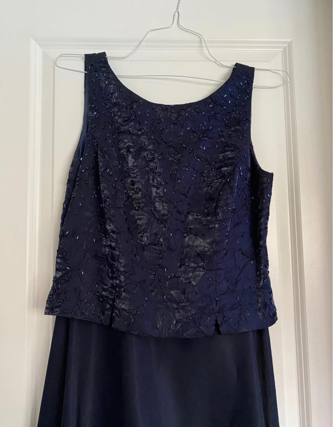 Navy Blue Beaded Formal Prom or Evening Gown Size 10 - photo 2