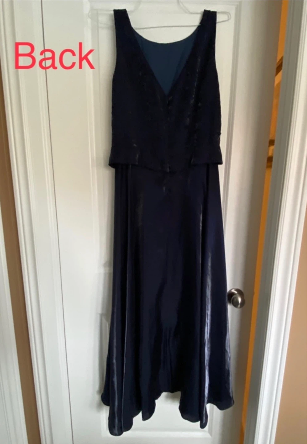 Navy Blue Beaded Formal Prom or Evening Gown Size 10 - photo 3