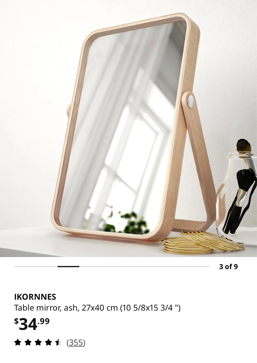 Ikea IKORNNES Table Mirror - Ash