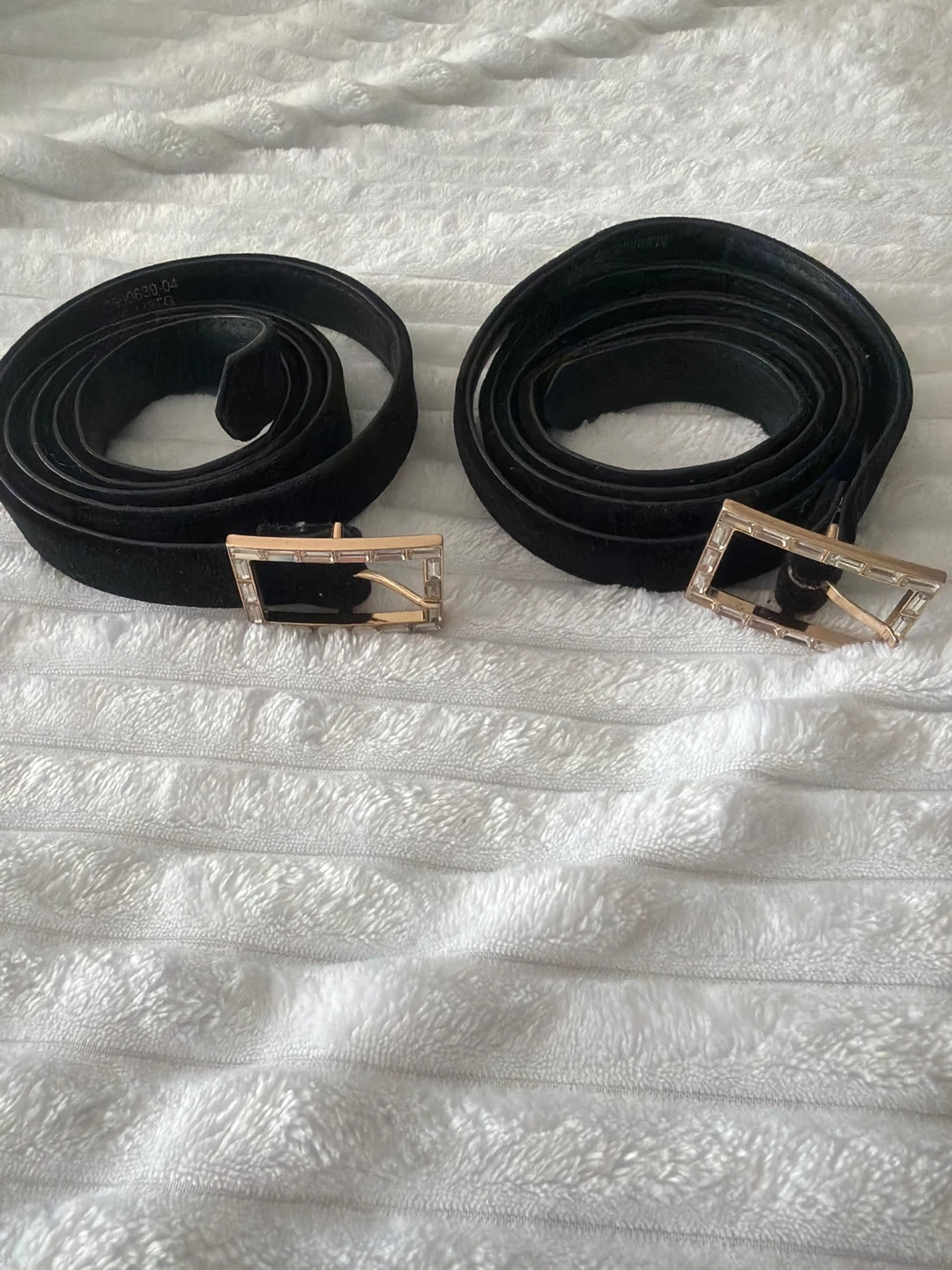 Two Black Belts with Gold Buckles - photo 2