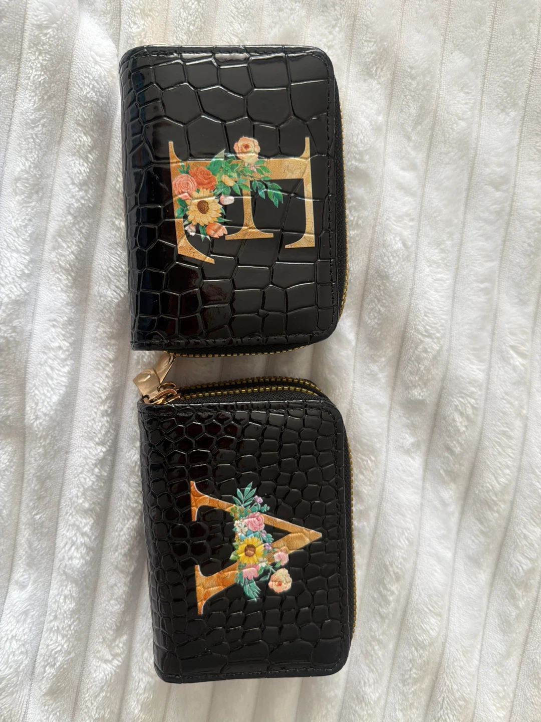 Set of 2 Black Alphabet Wallets