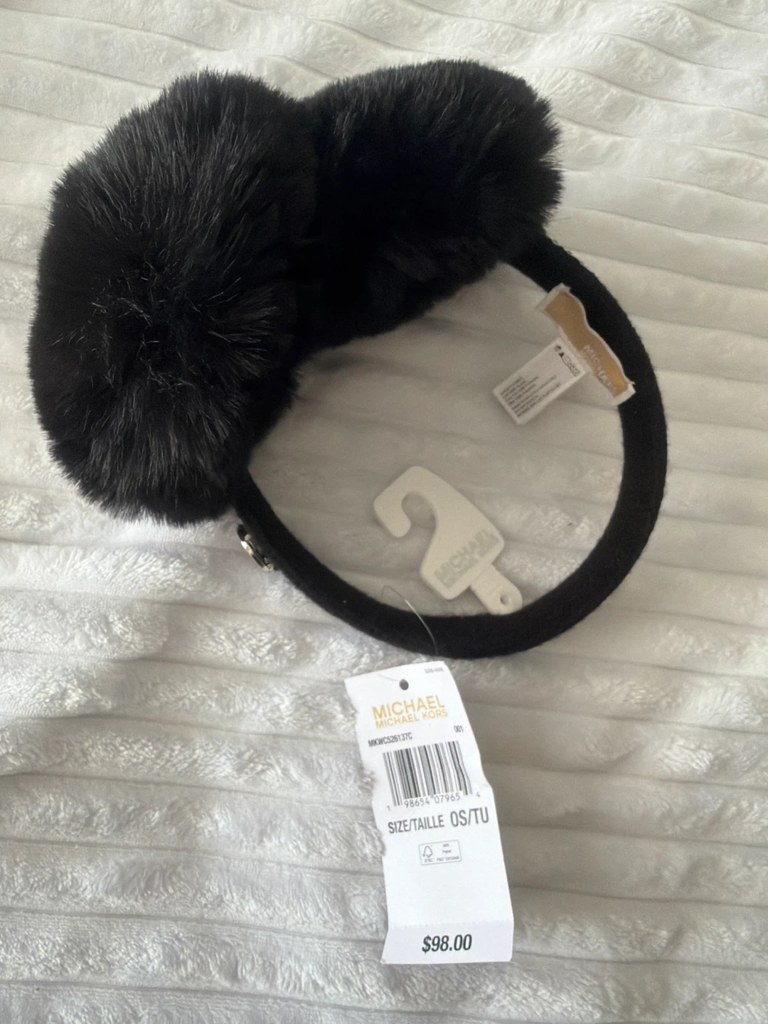 Michael Kors Black Studded Faux Fur Earmuffs OS/TU - photo 4