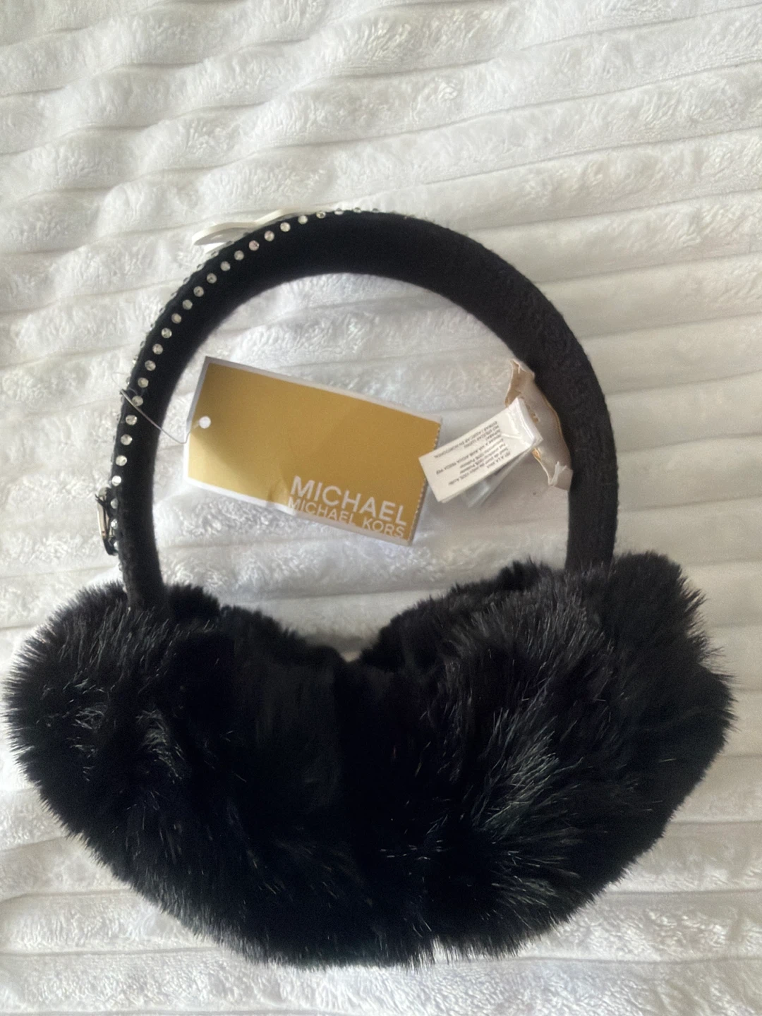 Michael Kors Black Studded Faux Fur Earmuffs OS/TU - photo 2