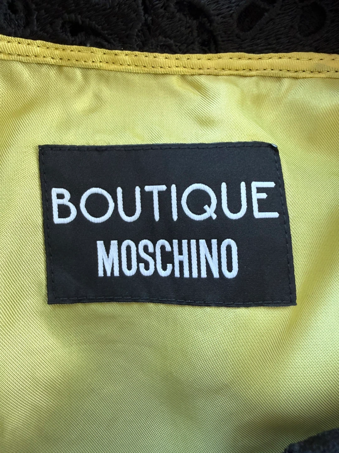 Authentic Boutique Moschino 2 piece Black & Yellow Lace Dress - photo 3