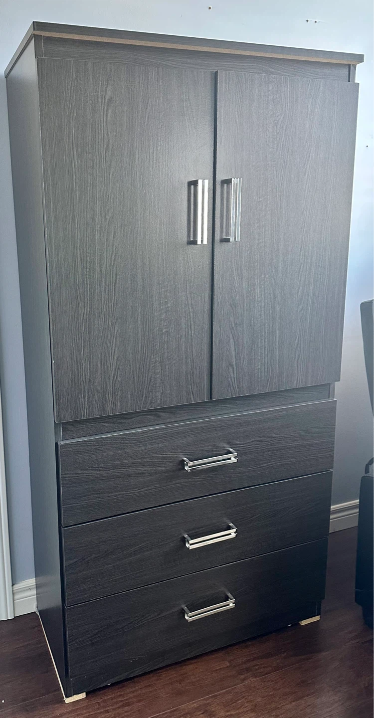 Modern Dark Wood Wardrobe with Drawers – Great Storage - photo 3