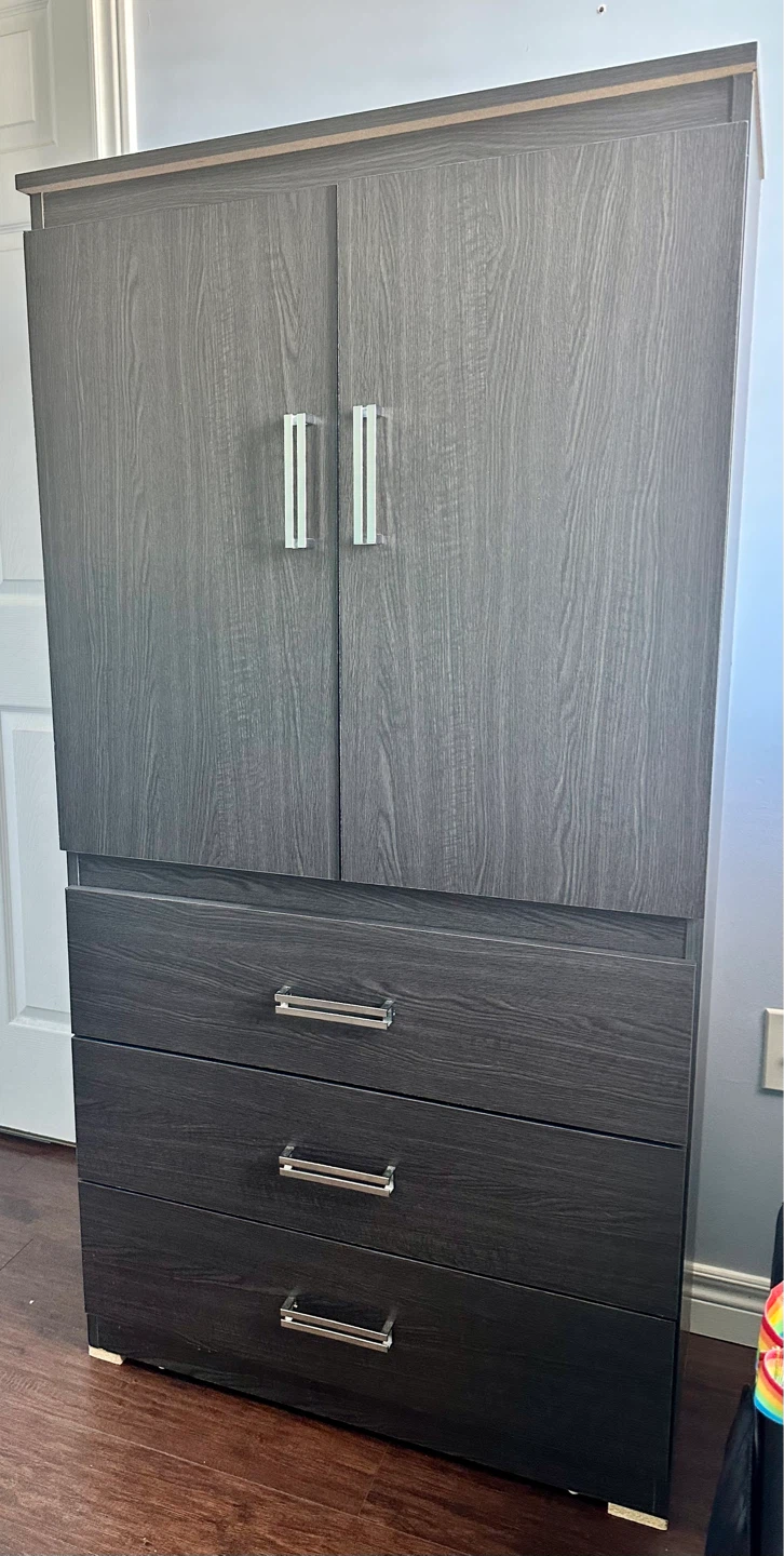 Modern Dark Wood Wardrobe with Drawers – Great Storage - photo 2