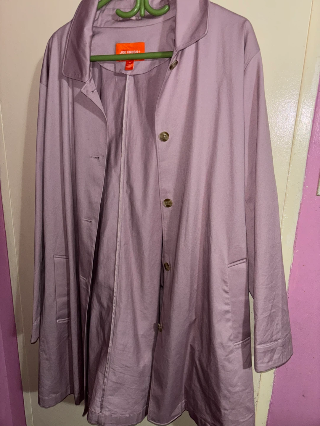 Joe Fresh+ Women's Light Pink Button-Up Jacket Size 2X