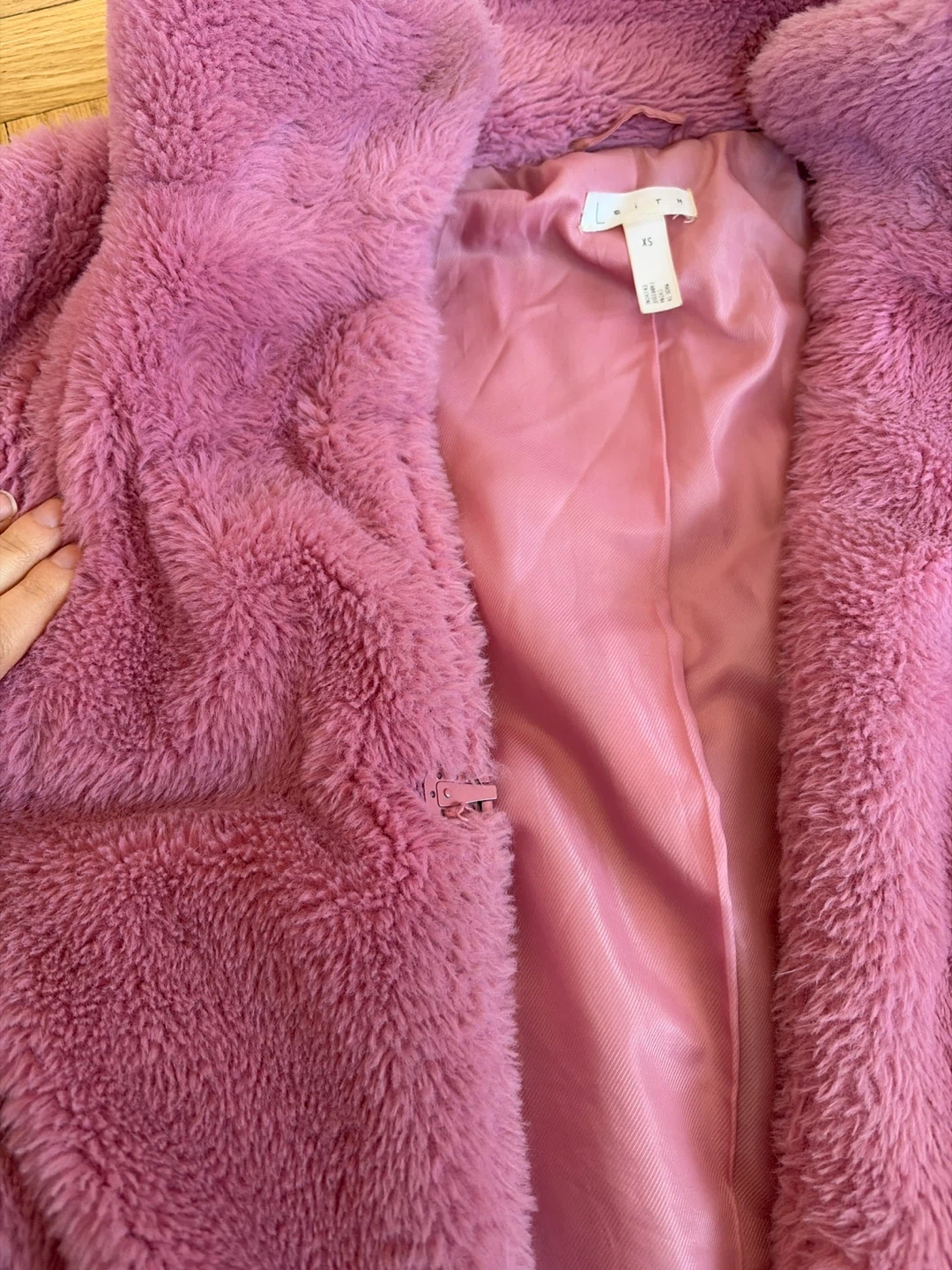 Leith Pink Fuzzy Cropped Jacket - photo 3