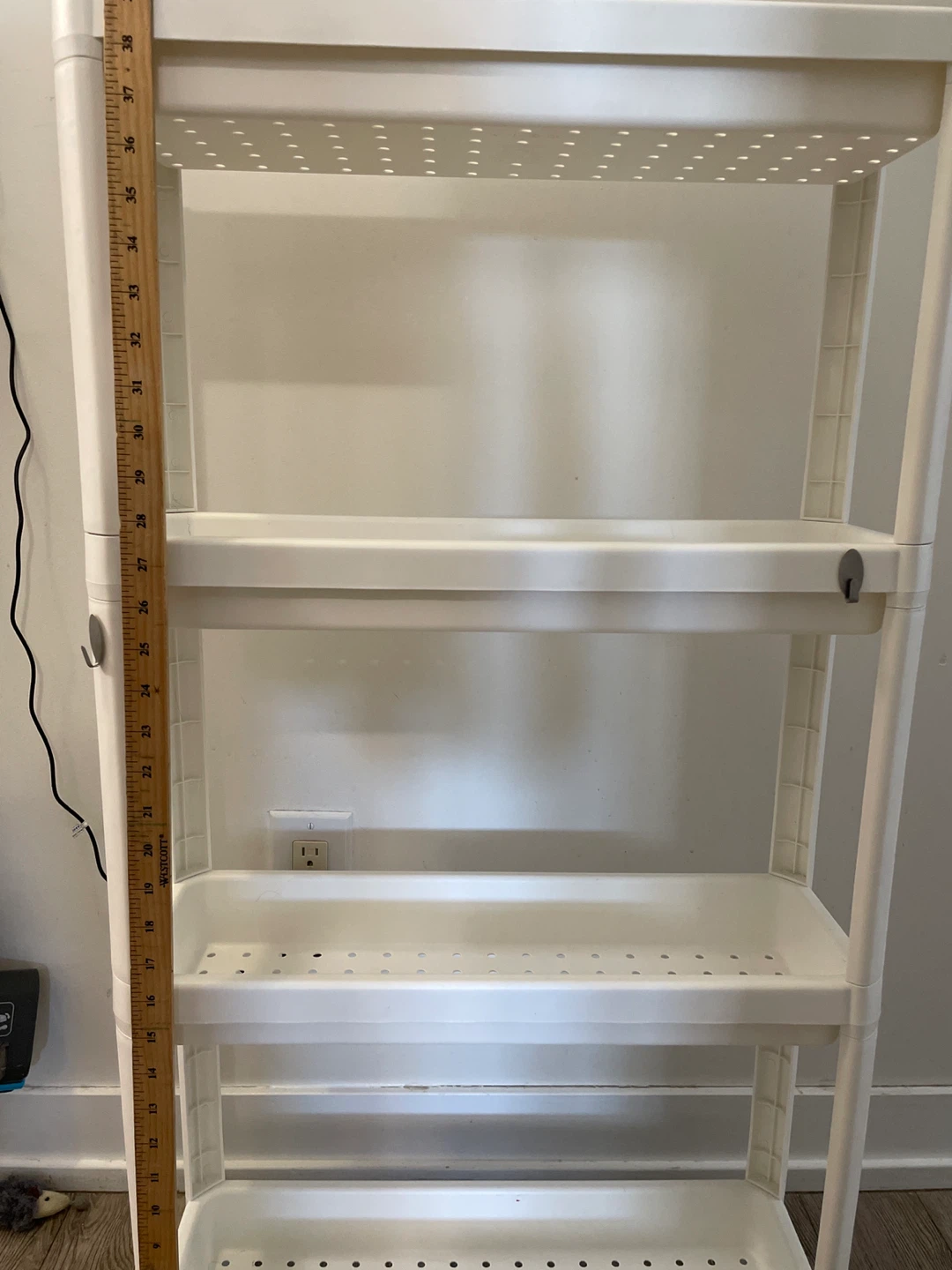 IKEA White 4-Tier Plastic Storage Shelf Unit - photo 4