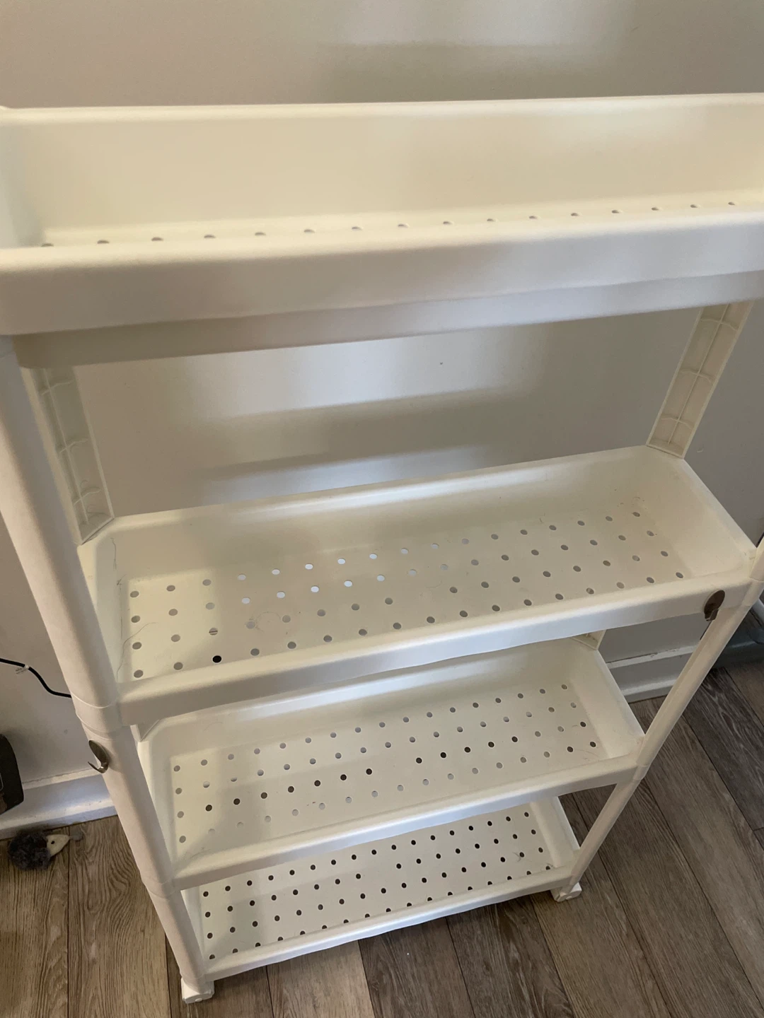 IKEA White 4-Tier Plastic Storage Shelf Unit - photo 2