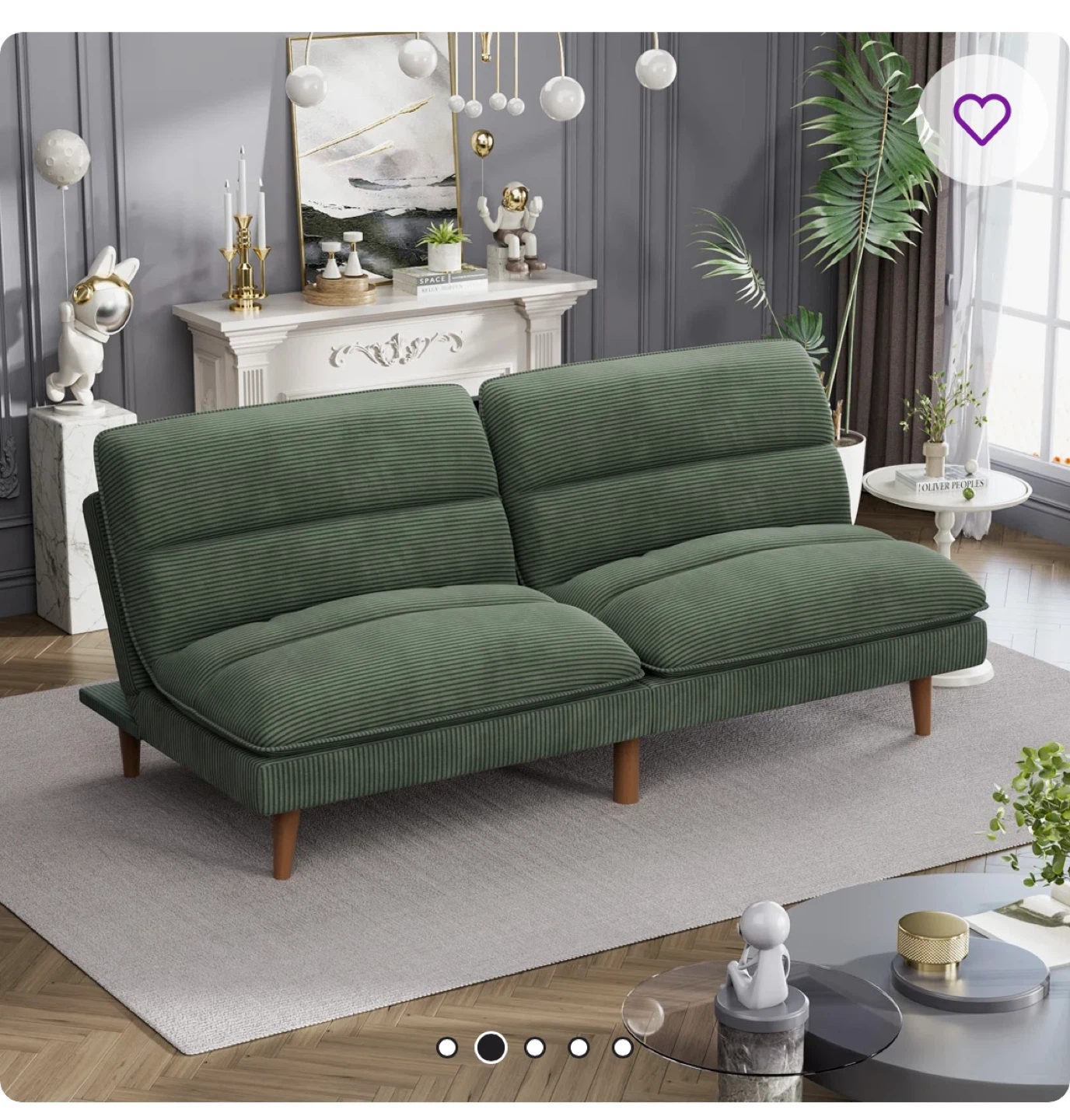 George Oliver Futon Sofa Bed - Green - photo 2