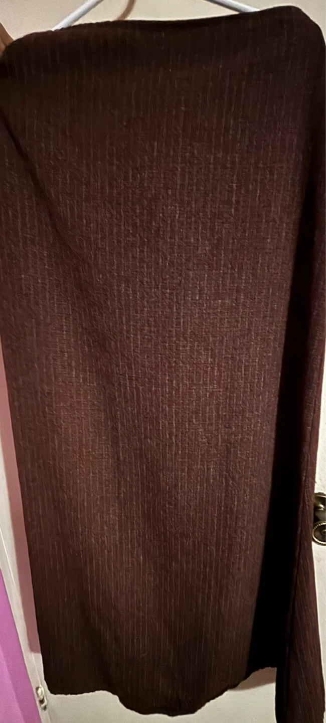 Brown ribbed long skirt