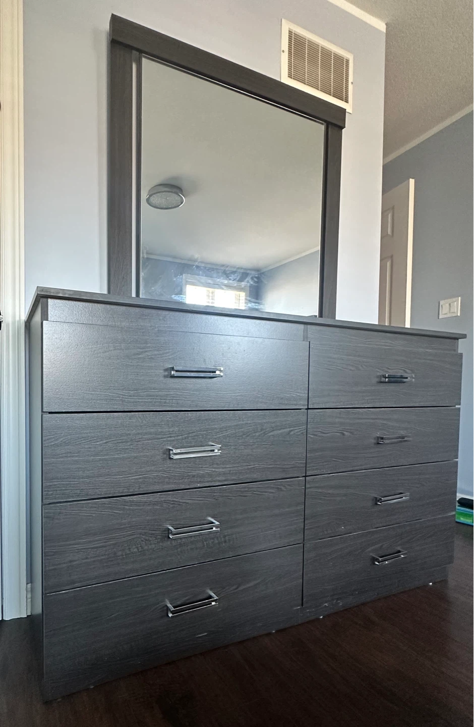 Dark Wood Dresser with Mirror – 8 Drawers - photo 2