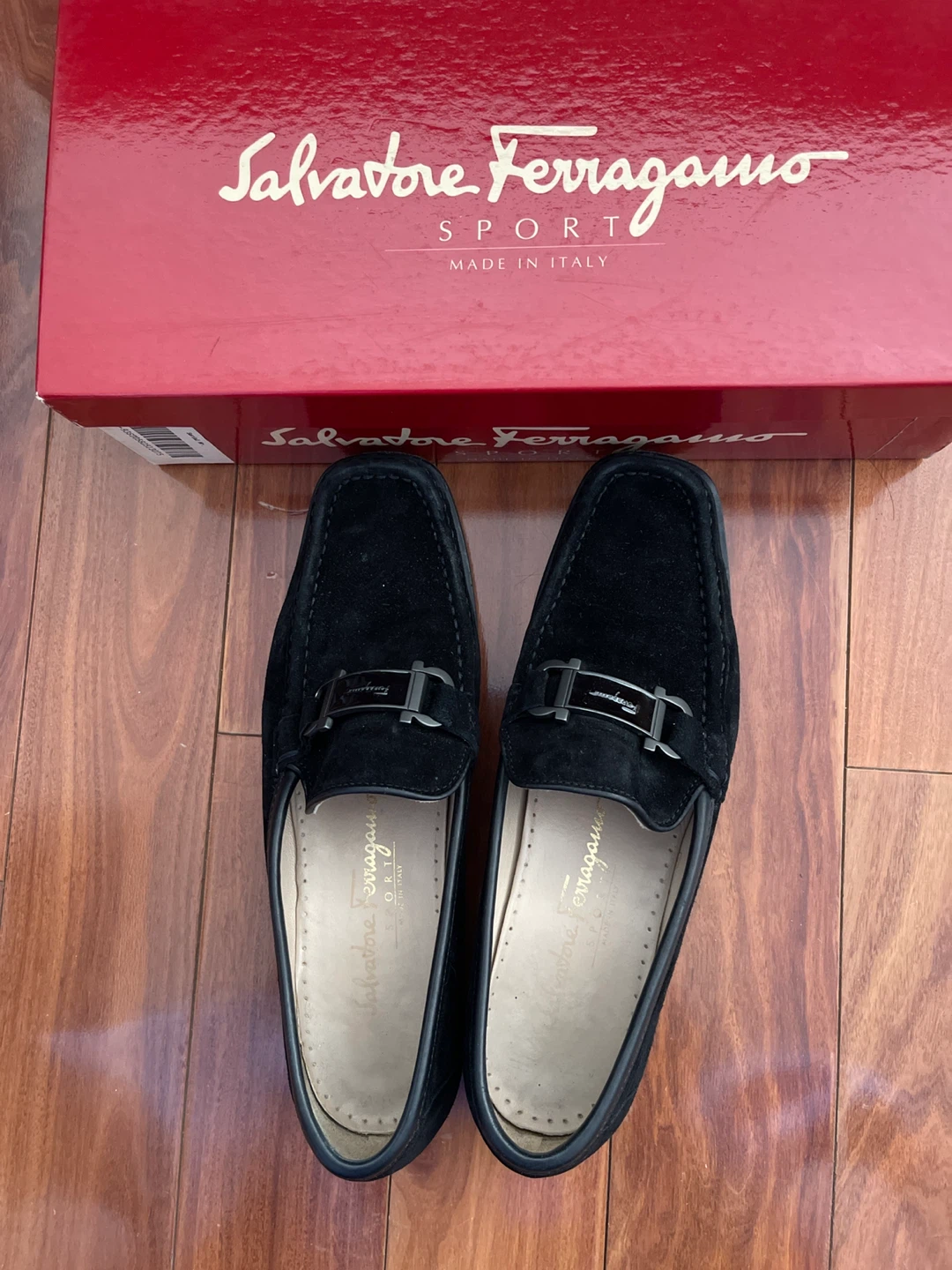 Ferragamo Sport Black Suede Loafers Women’s Size 7 1/2 AA