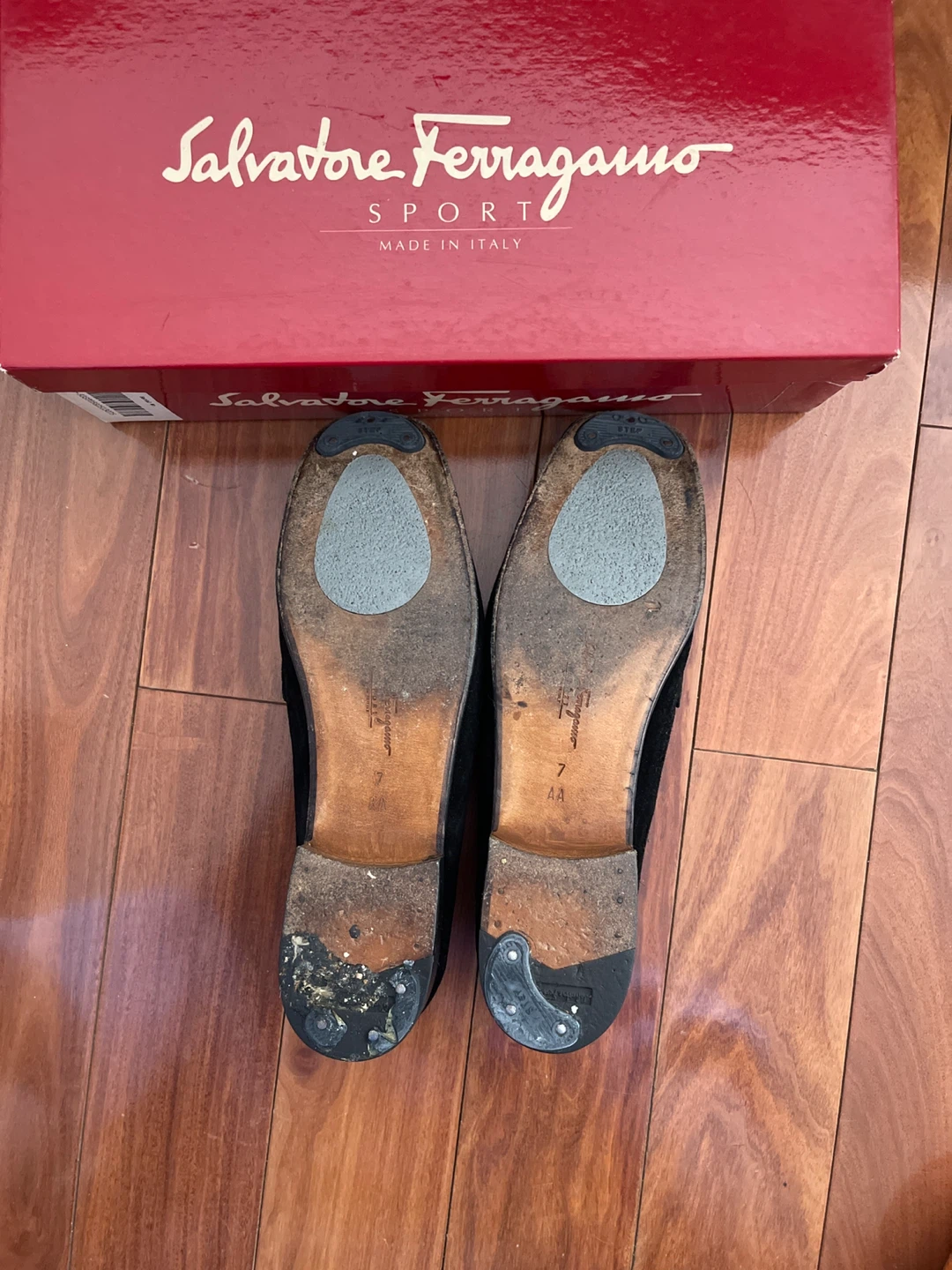 Ferragamo Sport Black Suede Loafers Women’s Size 7 1/2 AA - photo 2