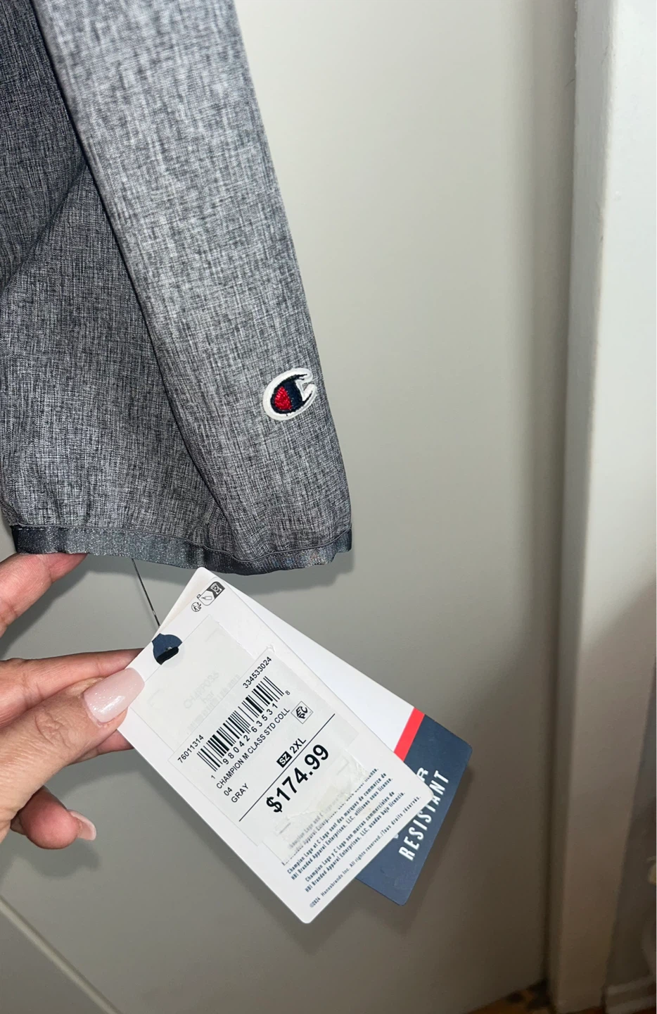 Brand new Champion Men's Water Resistant Jacket - Gray - photo 5
