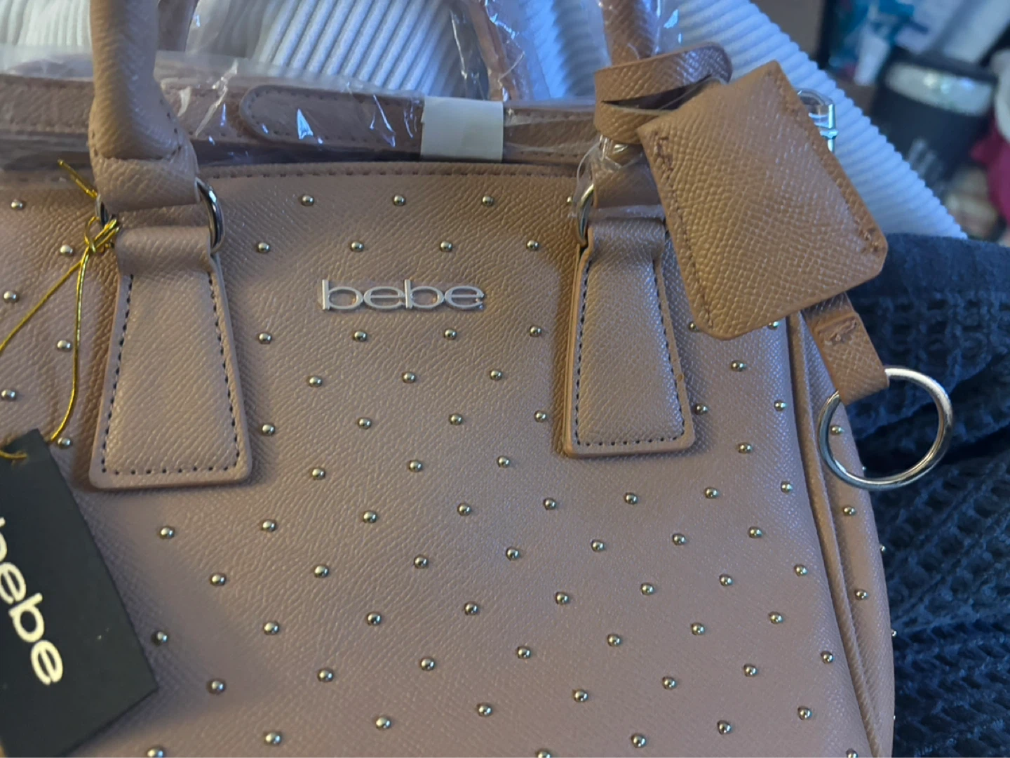 Bebe Studded Mini Satchel Handbag