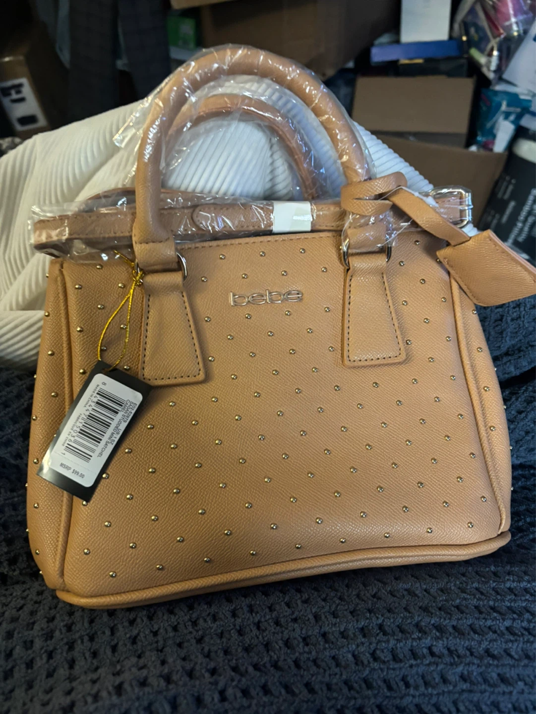 Bebe Studded Mini Satchel Handbag - photo 3