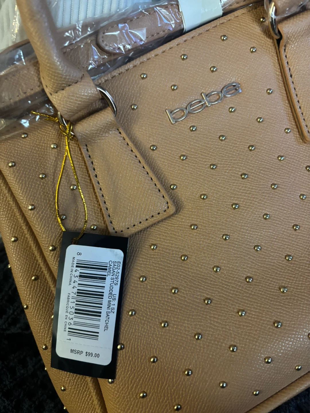 Bebe Studded Mini Satchel Handbag - photo 2
