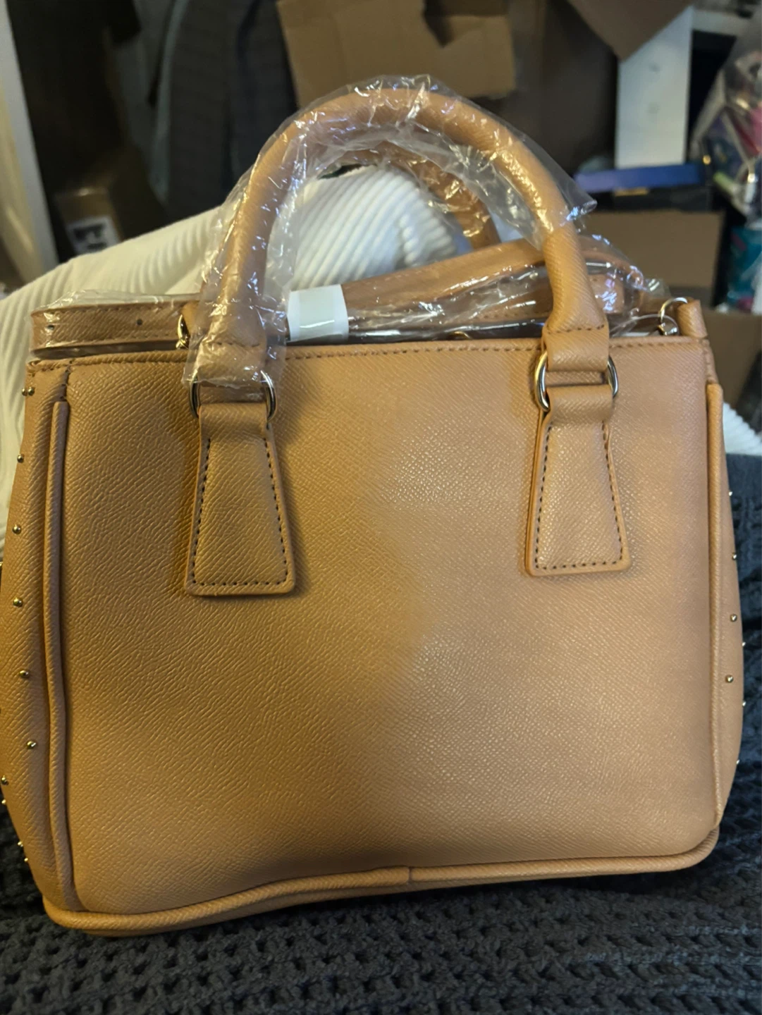 Bebe Studded Mini Satchel Handbag - photo 4