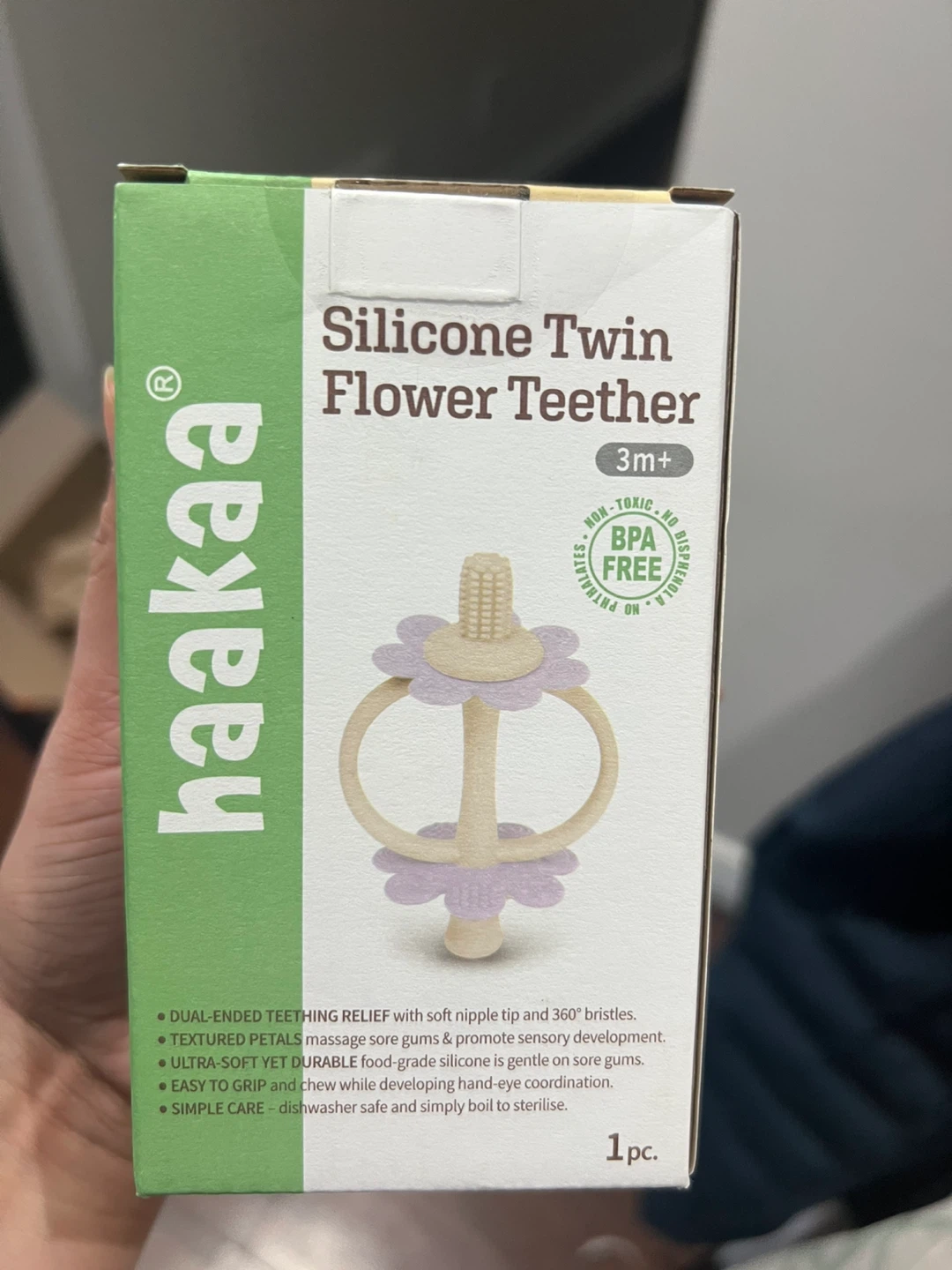 Haakaa Silicone Twin Flower Teether - Lavender