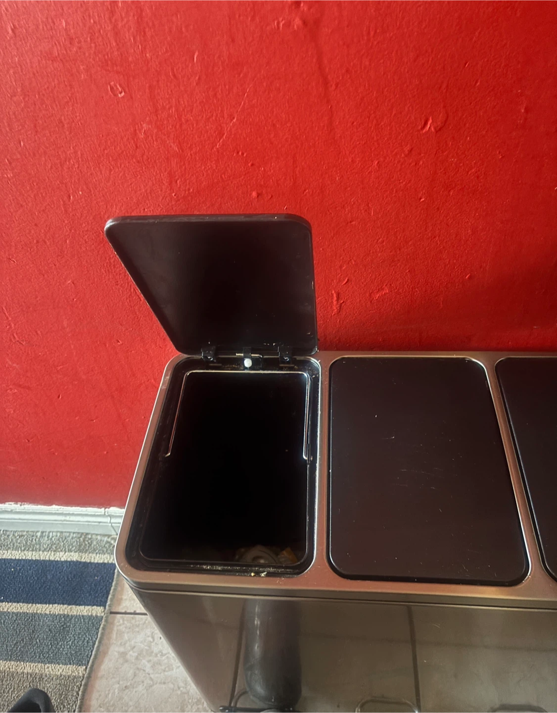 SONGMICS Stainless Steel 3 Compartment Trash Can - photo 4