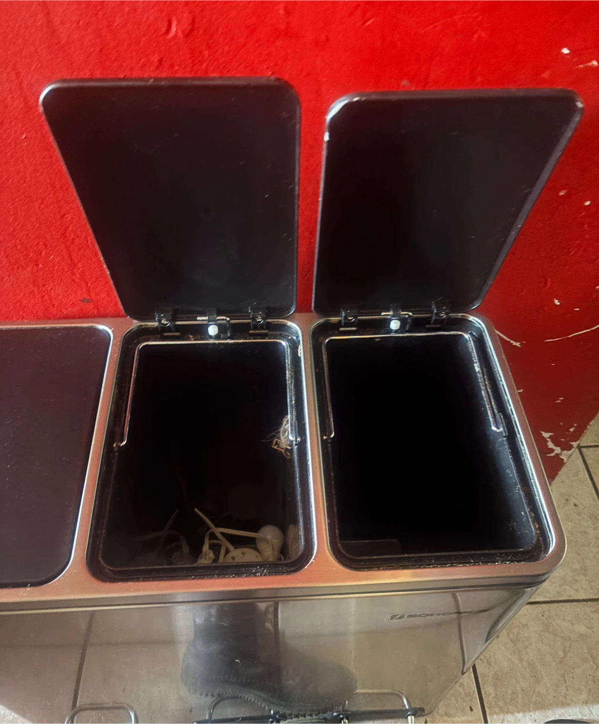 SONGMICS Stainless Steel 3 Compartment Trash Can - photo 3