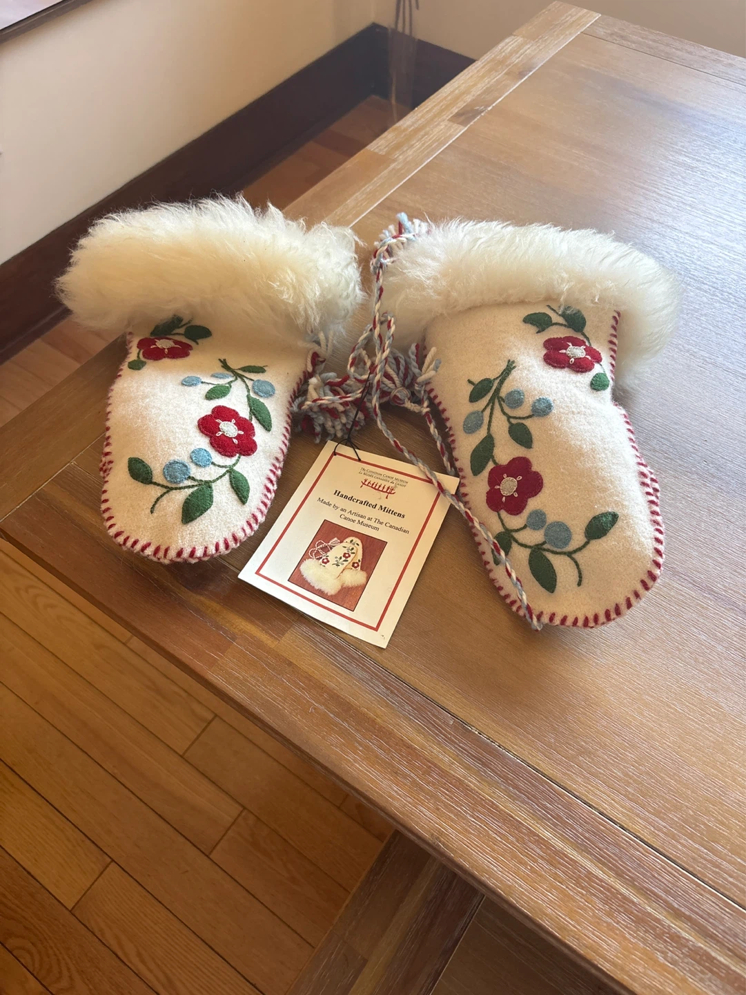 Handcrafted Wool Mittens with Fur Cuffs - Canadian Artisan Made