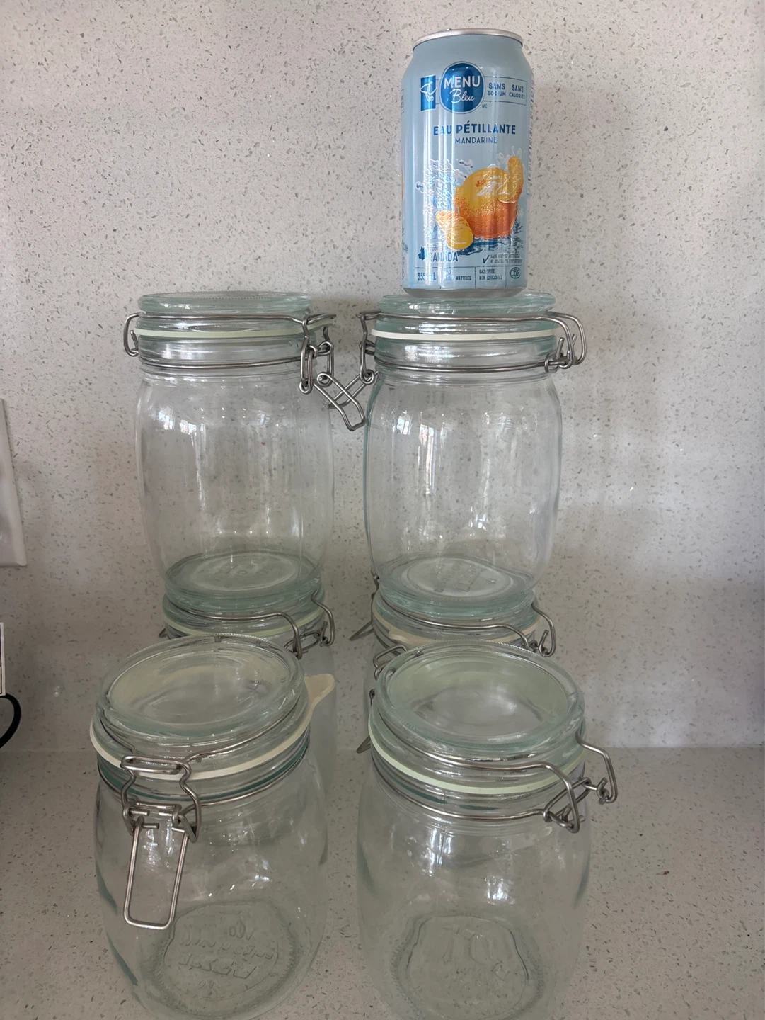 Set of 6 Glass Storage Jars with Clip Lids - photo 2