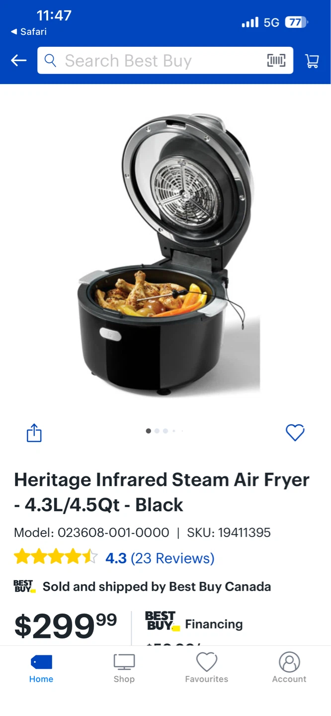 Heritage 6-in-1 Steam Air Fryer – New Open Box – Save $150+! - photo 2