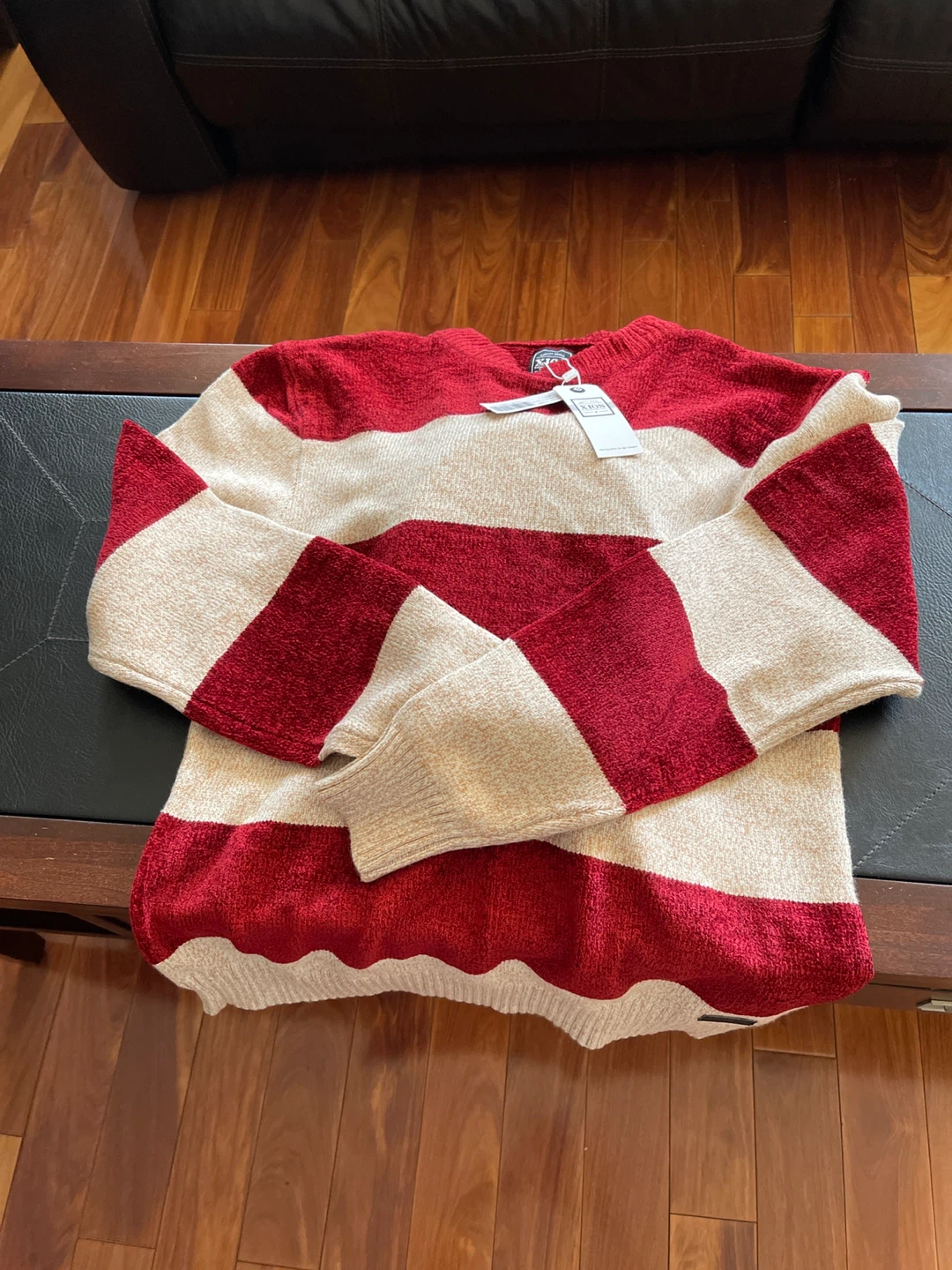 XIOS Striped Sweater - Red/Tan - Size L