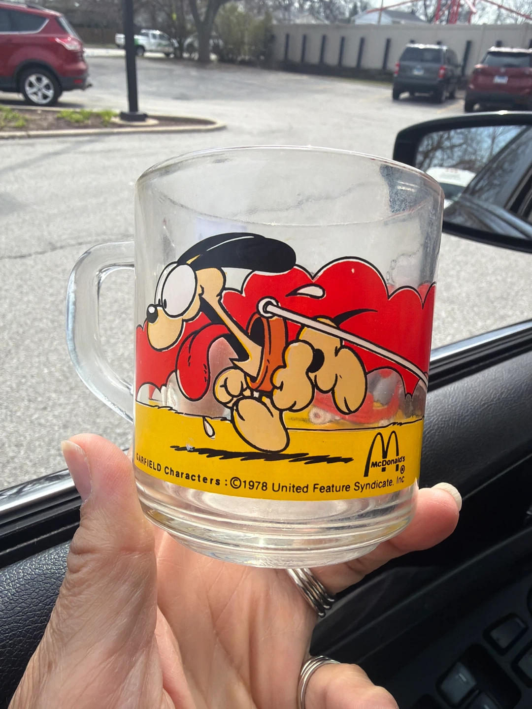 Vintage Garfield McDonald's Glass Mug 1978
