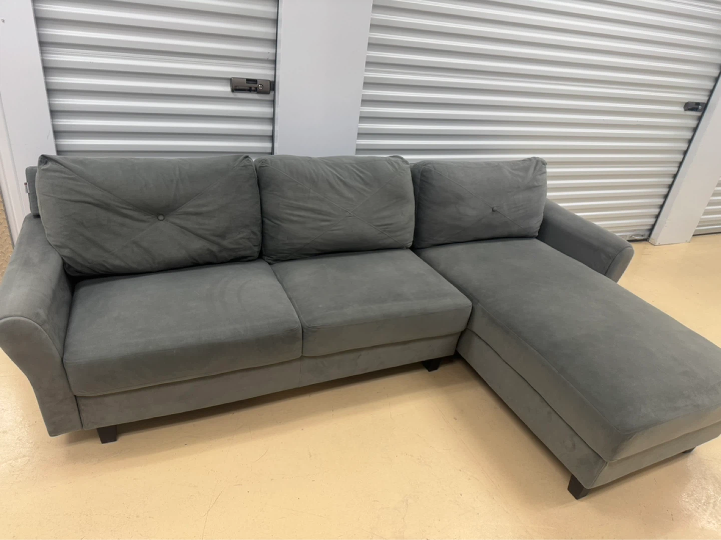 Grey Sectional Sofa with Chaise - photo 4