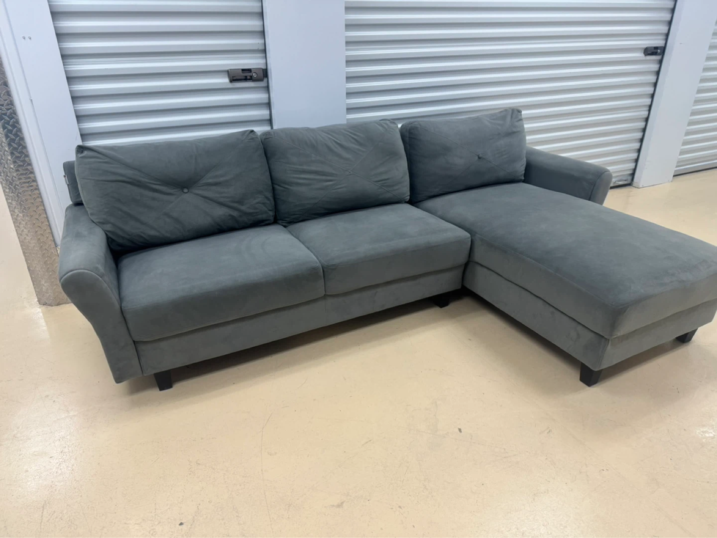 Grey Sectional Sofa with Chaise - photo 3