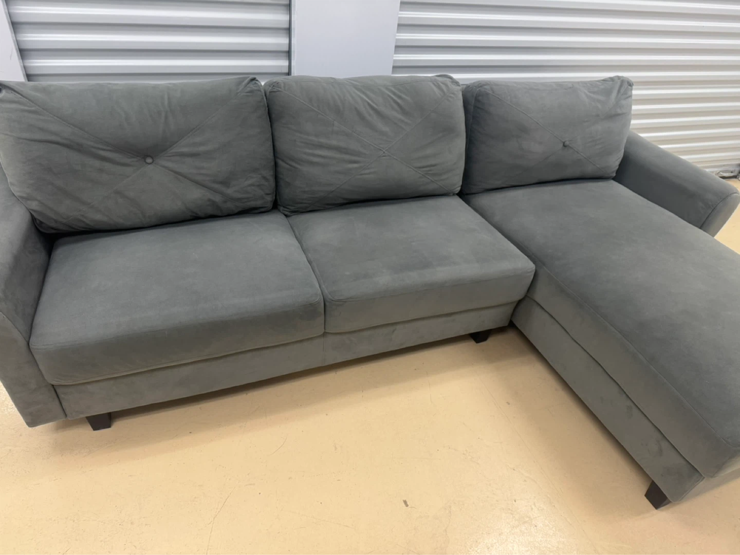 Grey Sectional Sofa with Chaise - photo 2