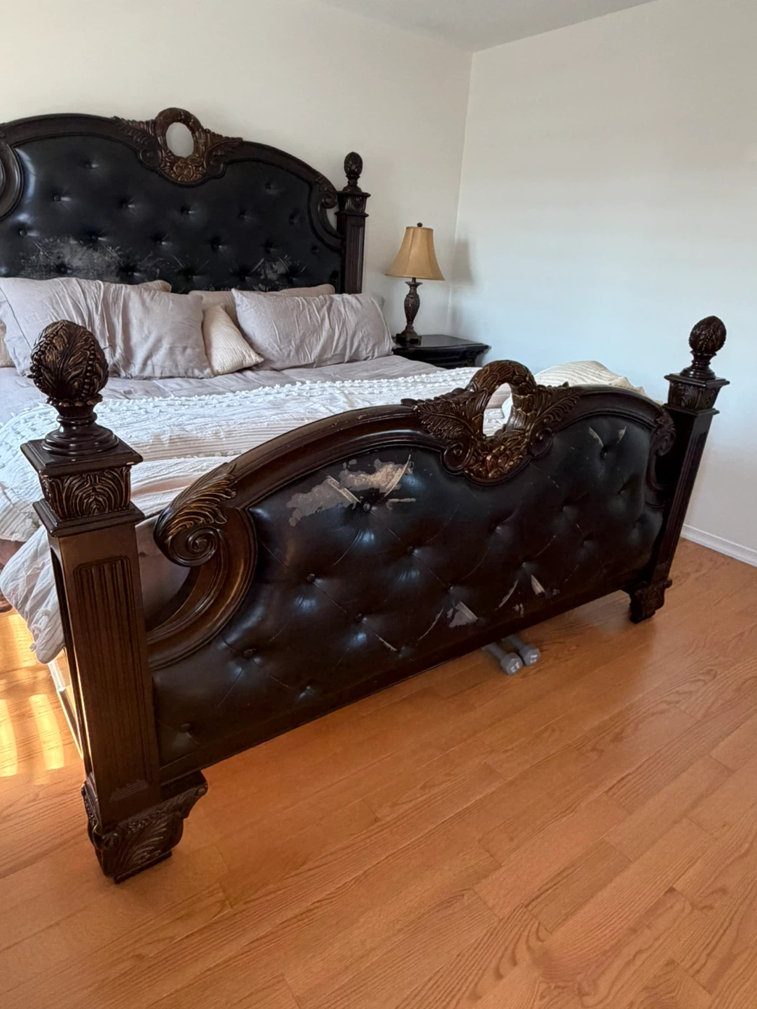 Dark Wood Bedroom Set - Bed, Dresser, Nightstand - photo 3