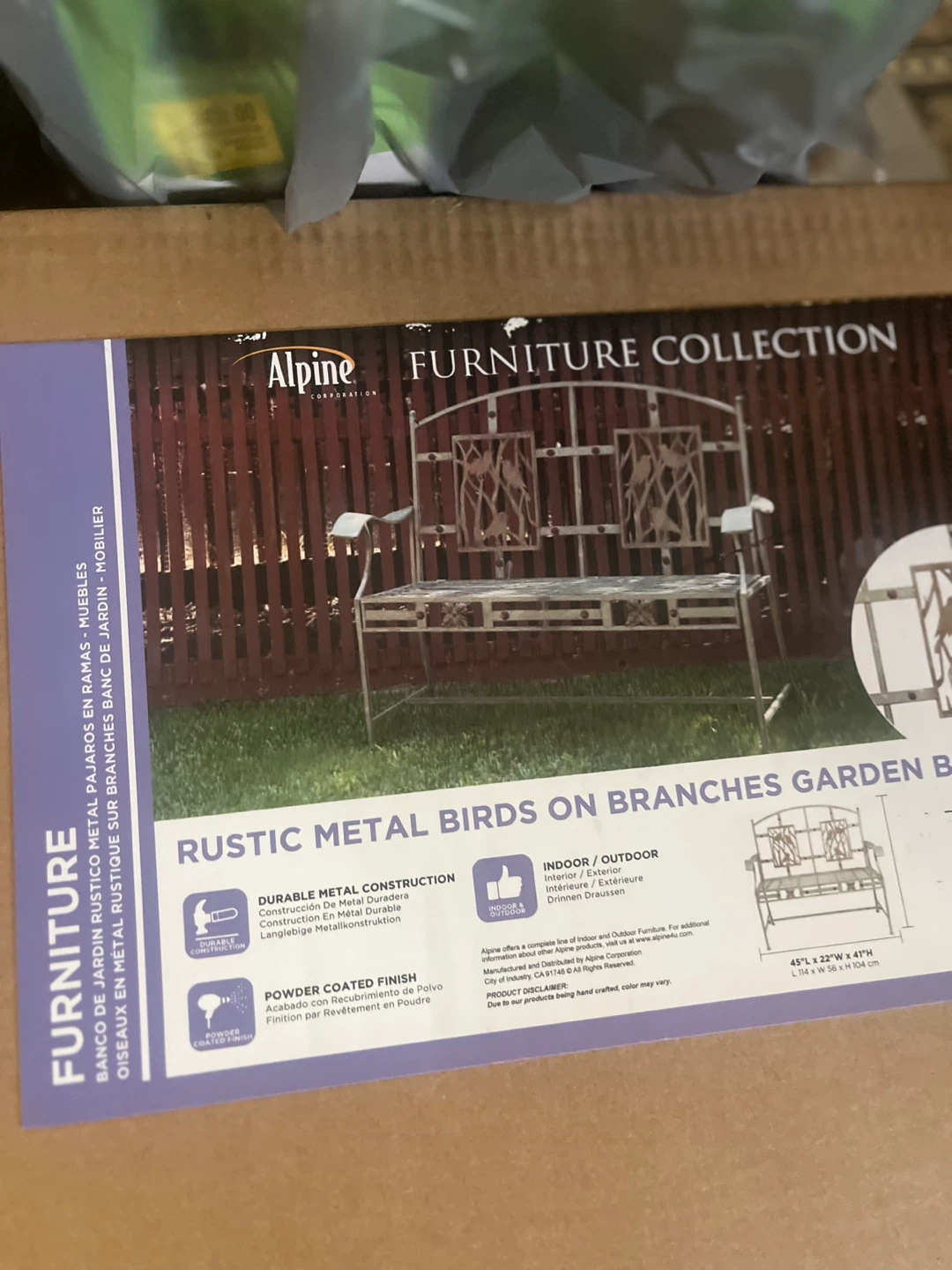 Alpine Corporation Rustic Metal Bird Bench - photo 5
