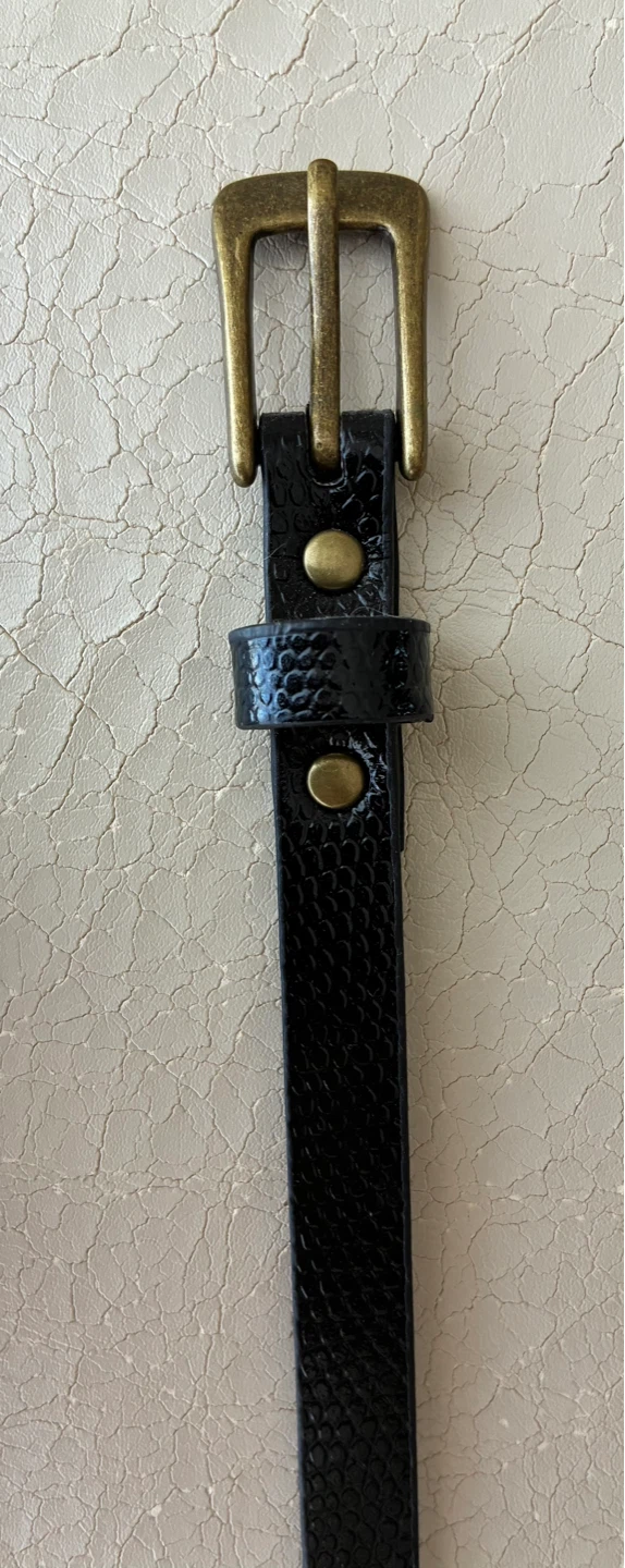 3 Skinny Belts - Navy, Black Snake, Black Patent - photo 4