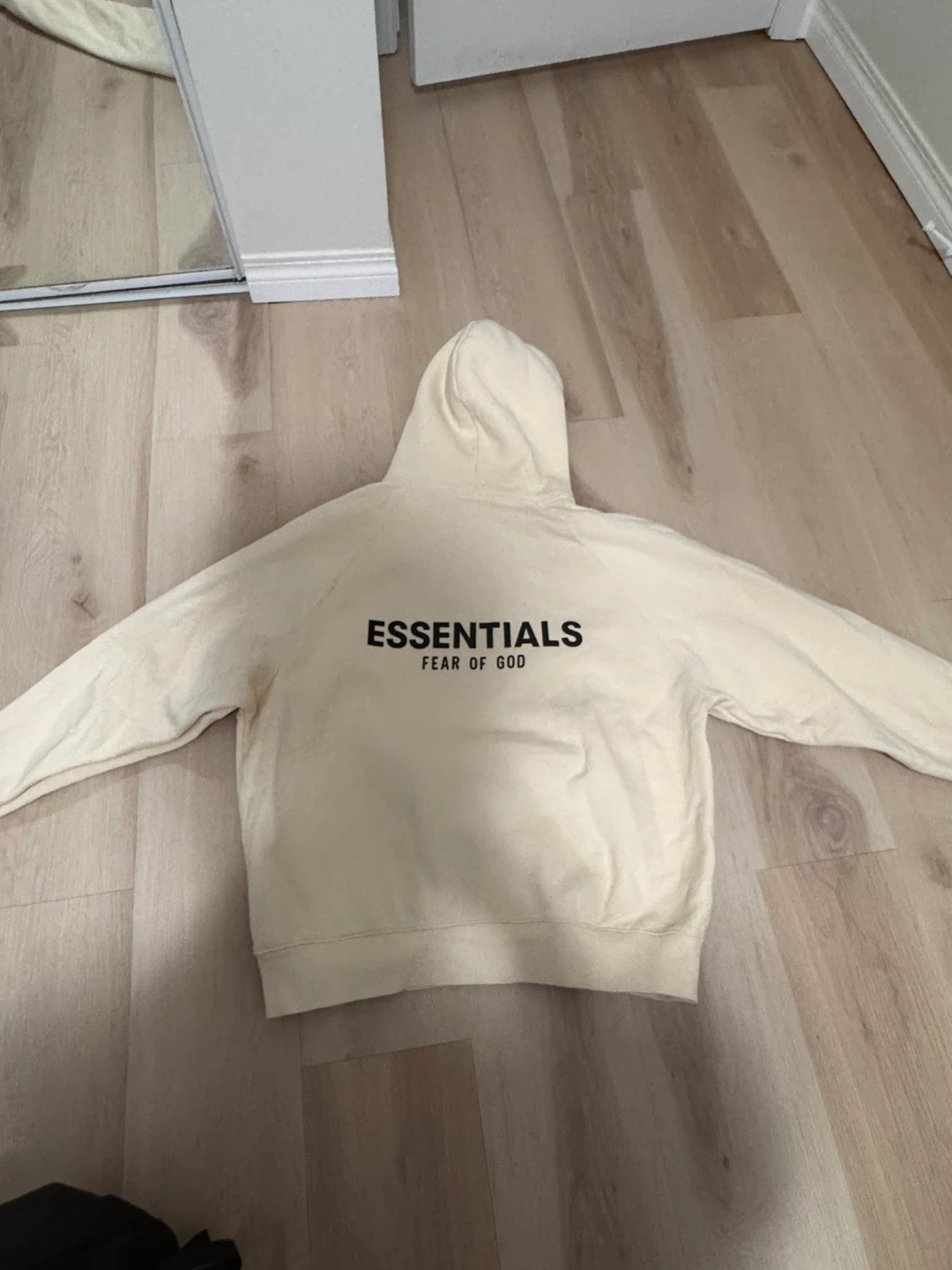 Fear of God Essentials Cream Hoodie size S