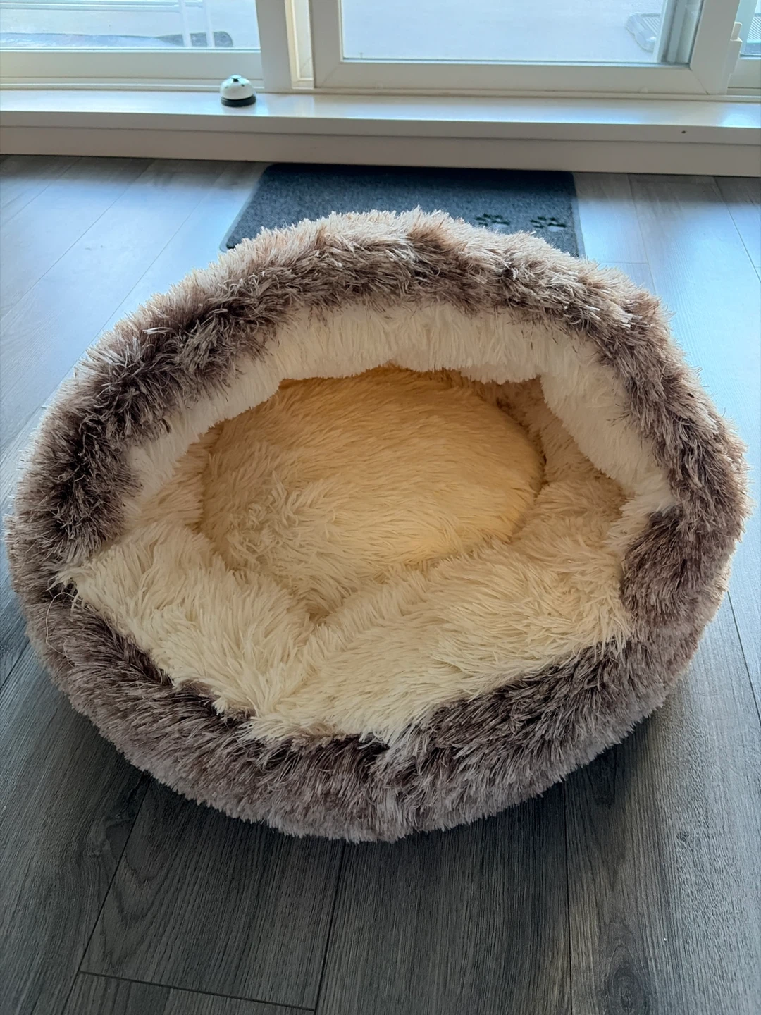 Barely used hooded dog bed